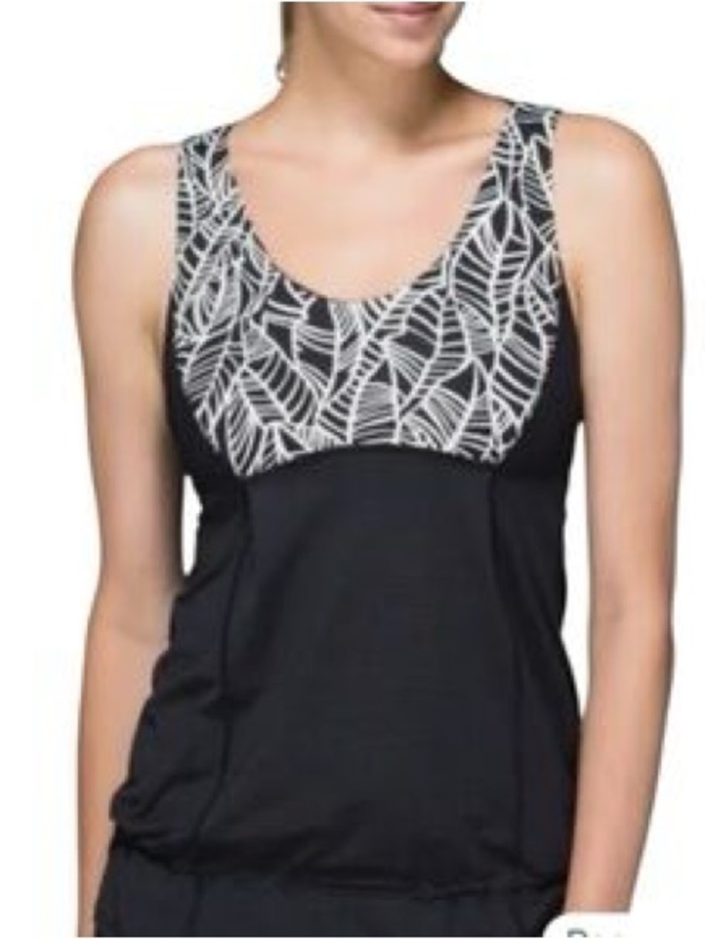 lululemon athletica Black Active Top with Pinstripes hustle and bustle